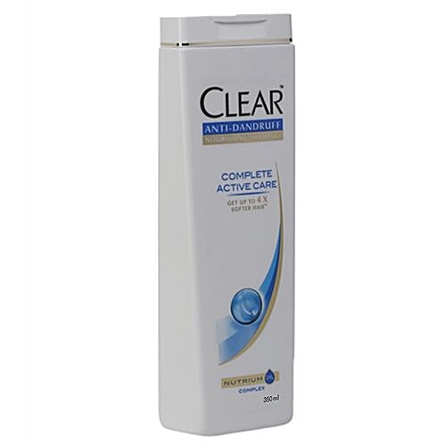 Clear Complete Active Care Anti-Dandruff Nourishing Shampoo - Nutrium Oil, Get Up To 4X Softer Hair, 350 ml Bottle