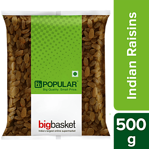 bb Popular Raisins/Endudraksa - Indian, 500 g Pouch 