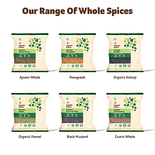 Organic Tattva Organic Seeds - Black Mustard/Sarso, 100 g Pouch Gluten Free, No Additives