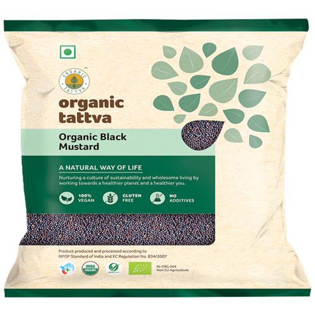 Organic Tattva Organic Seeds - Black Mustard/Sasive, 100 g Pouch
