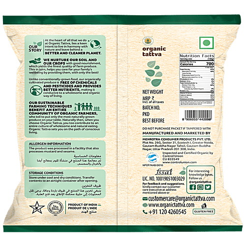 Organic Tattva Organic Seeds - Flax, 100 g Pouch 