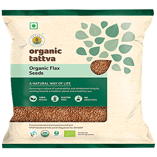 Organic Tattva Organic Seeds - Flax, 100 g Pouch 