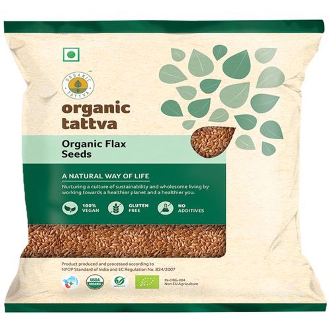 Organic Tattva Organic Seeds - Flax, 100 g Pouch