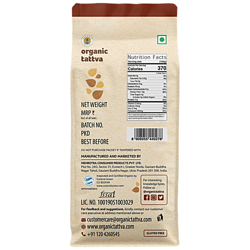 Organic Tattva Organic Besan/Kadale Hittu, 500 g Pouch 