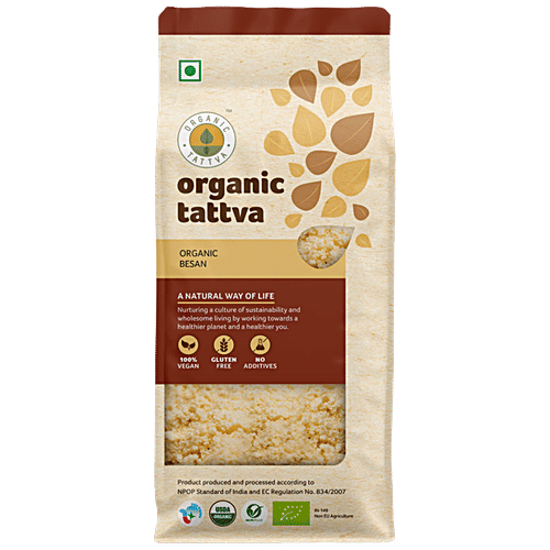 Organic Tattva Organic Besan/Kadale Hittu, 500 g Pouch 