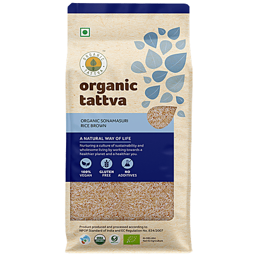 Organic Tattva Organic Sona Masuri - Brown, 1 kg Pouch 