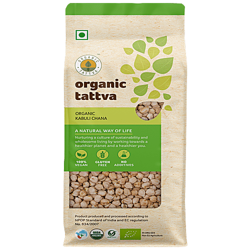 Organic Tattva Organic Kabuli Chana, 500 g Pouch 
