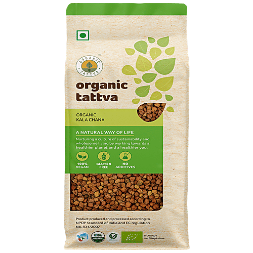 Organic Tattva Organic Kala Chana, 500 g Pouch 