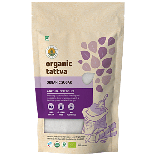 Organic Tattva Organic Sugar/Panchadara, 500 g Pouch 