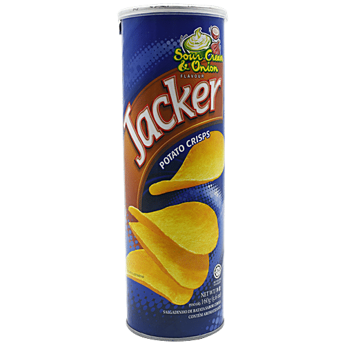 Buy Jacker Potato Crisps Sour Cream Onion Flavor 160 Gm Jar Online at