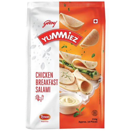 Godrej Yummiez Yummiez Chicken Breakfast Salami, 250 g Pouch 