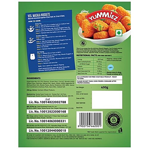 Godrej Yummiez Yummiez Masala Nuggets - Veg, 400 g Pouch 
