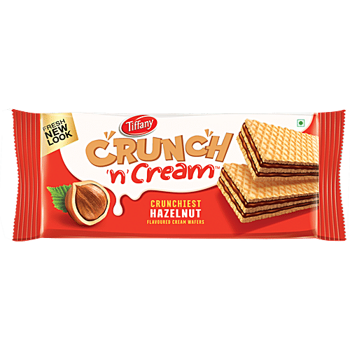 Tiffany Cream Wafers - Crunch n Cream Crunchiest Hazelnut Flavored, 65 g  Zero Trans Fat