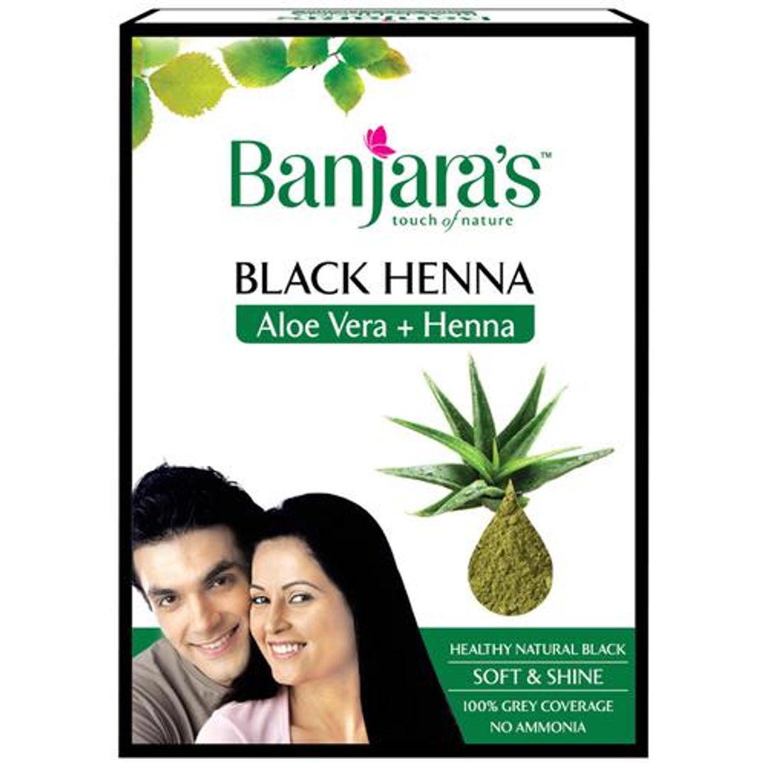 Banjara's Black Henna Hair Colour, 50 g Aloevera