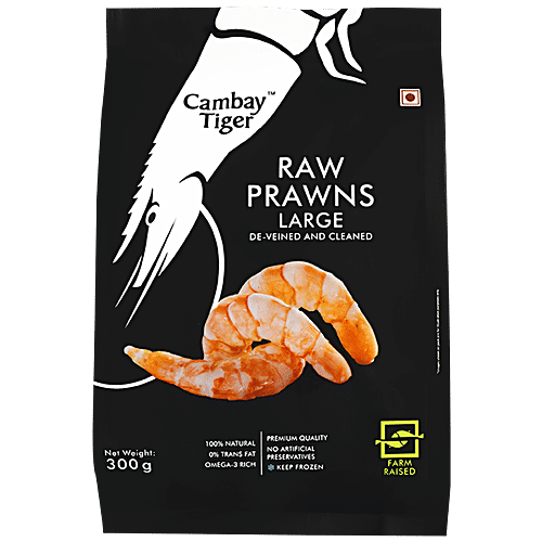 Cambay Tiger Prawns DVC - Small, 300 g Deveined & Cleaned 