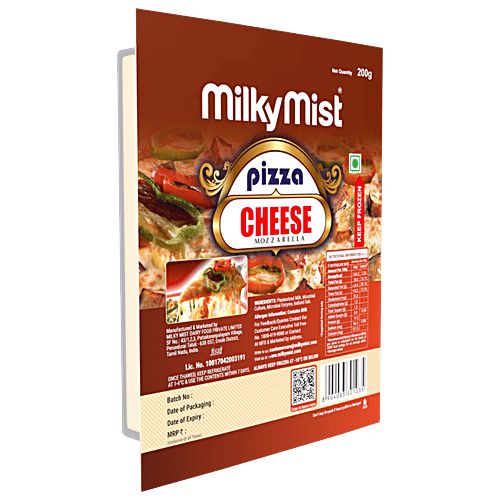 Milky Mist Pizza Mozzarella Cheese, 200 g Pouch 