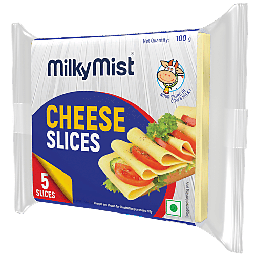 Milky Mist Cheese Slices, 100 g (5 Slices) No Added Sugar