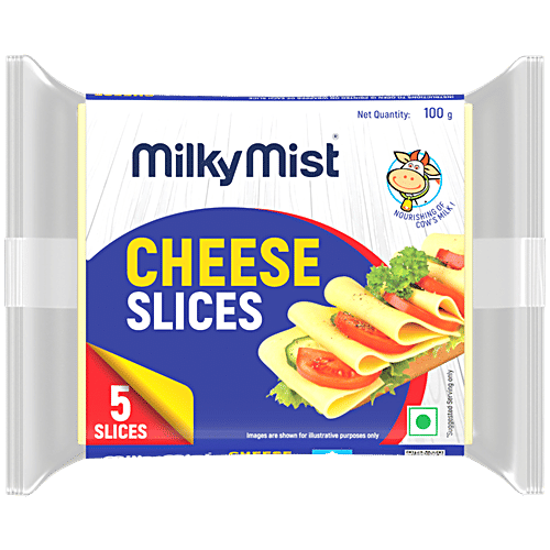 Milky Mist Cheese Slices, 100 g (5 Slices) No Added Sugar