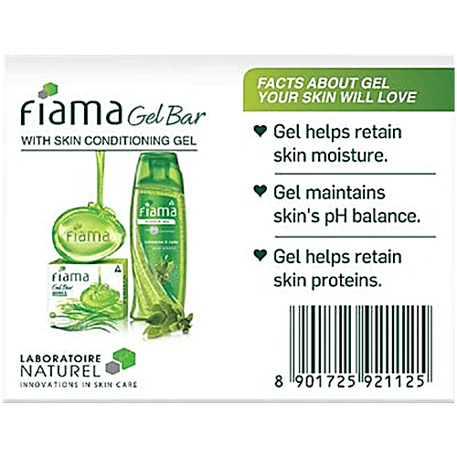 Fiama Seaweed & Lemongrass Gel Bar, 125 g Pack of 3 With Skin Conditioners
