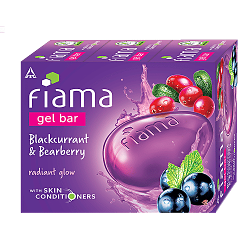 Fiama Gel Bathing Bar - Bearberry & Blackcurrant, 125 g (Pack of 3) 