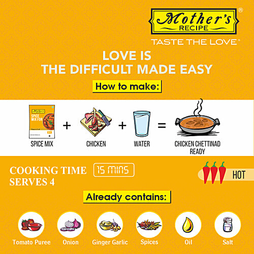 Mother's Recipe Chicken Chettinad Mix, 80 g Pouch No MSG, Preservatives & Artificial Colours
