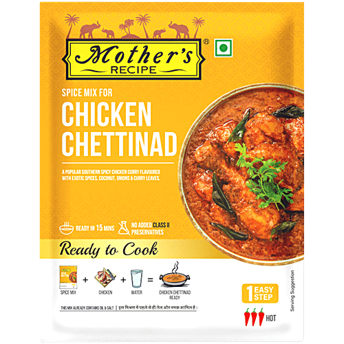 Mother's Recipe Chicken Chettinad Mix, 80 g Pouch No MSG, Preservatives & Artificial Colours