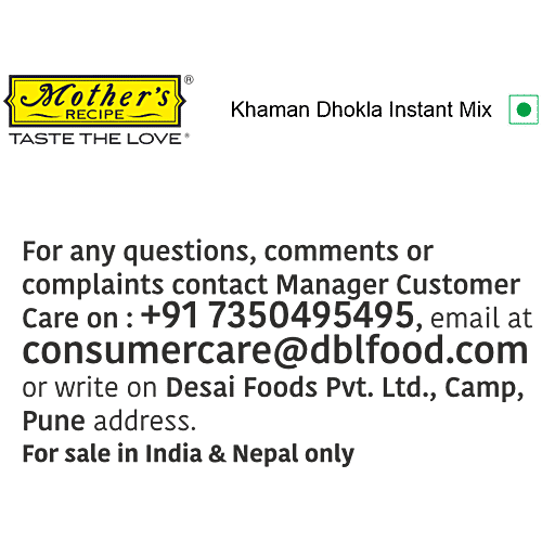 Mother's Recipe Khaman Dhokla Instant Mix, 180 g Pouch Zero Trans Fat