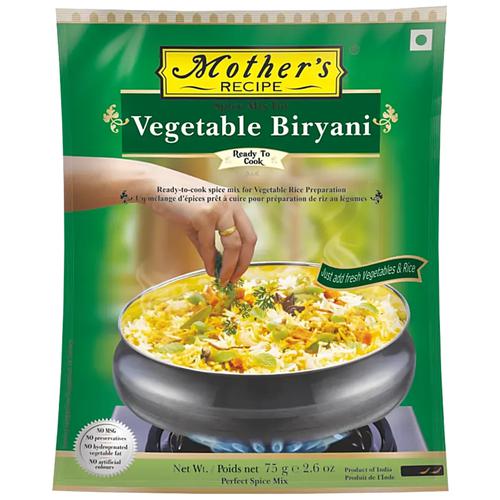 Mother's Recipe Mothers Recipe mix-vegetable-biryani 75 g Pouch, 75 g Pouch No MSG, Preservatives & Artificial Colours
