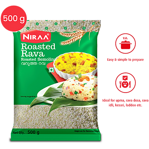 Nirapara Roasted Rava, 500 g Pouch 