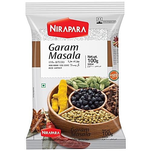 Nirapara Garam Masala, 100 g Pouch Aroma Lock, Zero Trans Fat, Zero Cholesterol