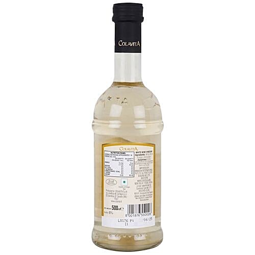 Colavita White Wine Vinegar - Product of Italy, 500 ml Bottle 
