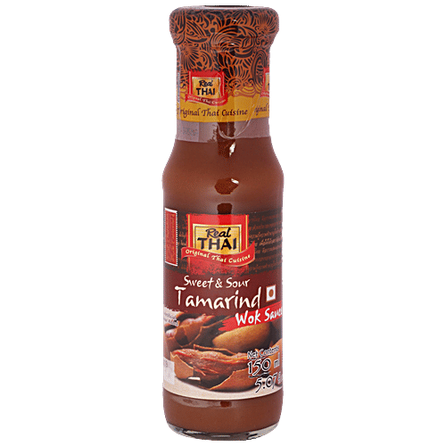 REAL THAI Sweet & Sour Tamarind Wok Sauce, 150 ml Bottle No Cholesterol, No Trans Fat