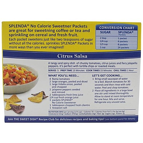 Splenda No Calorie Sweetener Packets - Tastes Like Sugar, 100 g Carton 