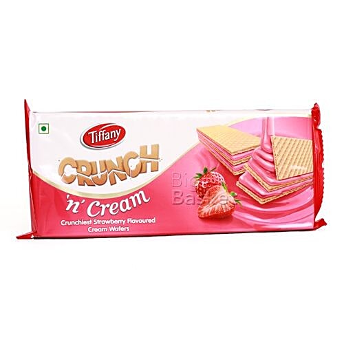 Tiffany Crunch 'n' Cream Crunchiest Cream Wafers - Strawberry Flavored, 150 g  