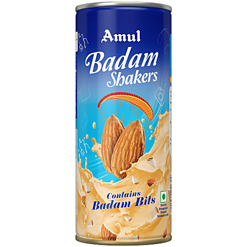Amul Kool Milkshake - Badam, 200 ml Can No Preservatives Added