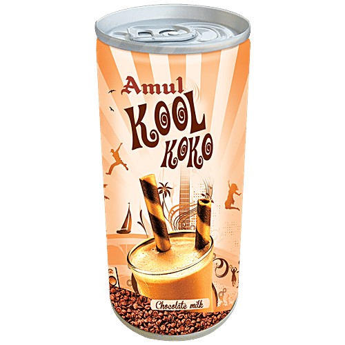 Amul Kool Koko - Chocolate Milk, 200 ml Can No Preservatives Added