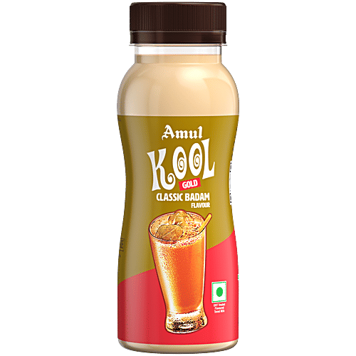 Amul Kool Classic Badam Flavoured Milk, 180 ml PET Bottle 