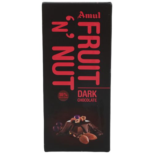 Amul Fruit N Nut, Dark Chocolate- 55% Rich In Cocoa, 150 g Carton 