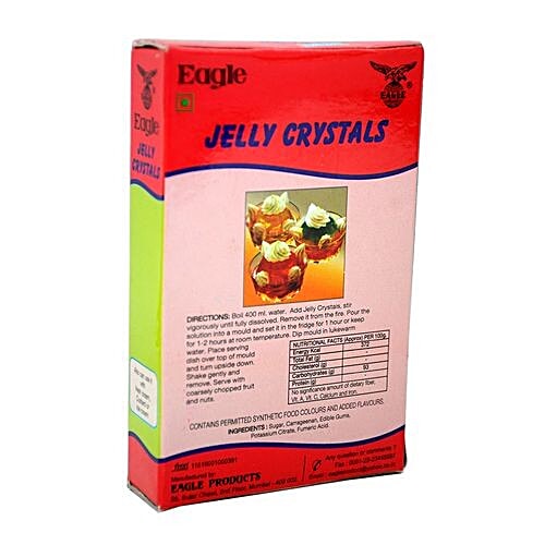 Buy Eagle Jelly Crystals Strawberry 100 Veg 100 Gm Carton Online at the