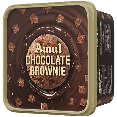 Amul Ice Cream - Chocolate Brownie, 1 L Tub 