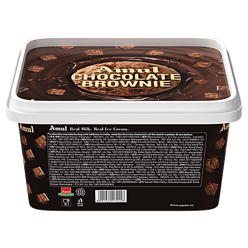 Buy Amul Real Ice Cream Chocolate Brownie 1 lt Tub Online at Best