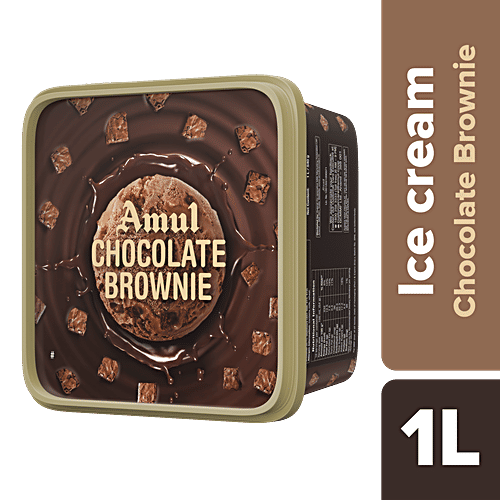 Amul Ice Cream - Chocolate Brownie, 1 L Tub 