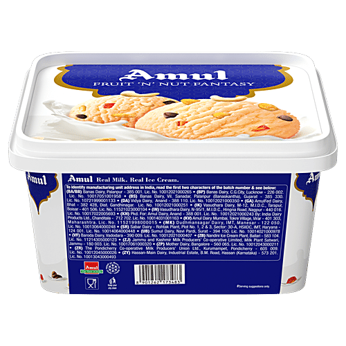 Buy Amul Real Ice Cream Fruit 'N' Nut Fantasy 1 lt Tub Online at Best