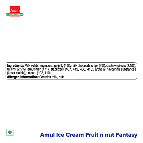 Buy Amul Real Ice Cream Fruit 'N' Nut Fantasy 1 lt Tub Online at Best Price. of Rs 230 bigbasket