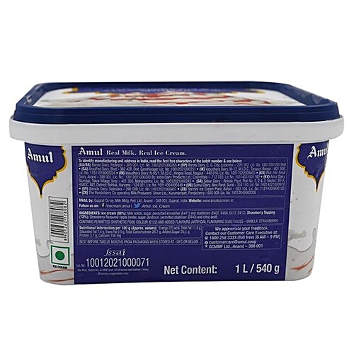 Buy Amul Real Ice Cream Strawberry Real Magic 1 Lt Tub Online At Best