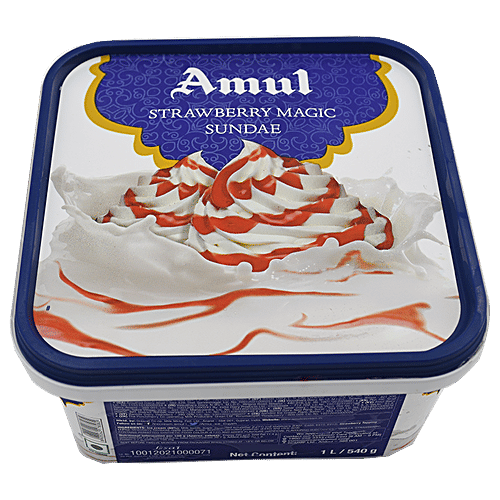 Buy Amul Real Ice Cream Strawberry Real Magic 1 Lt Tub Online At Best
