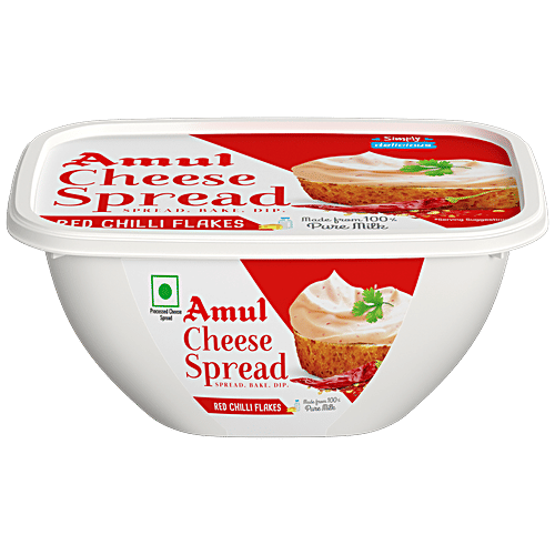 Amul Processed Cheese Spread - Red Chilli Flakes, Made from Pure Milk, 200 g Tub Zero Added Sugar