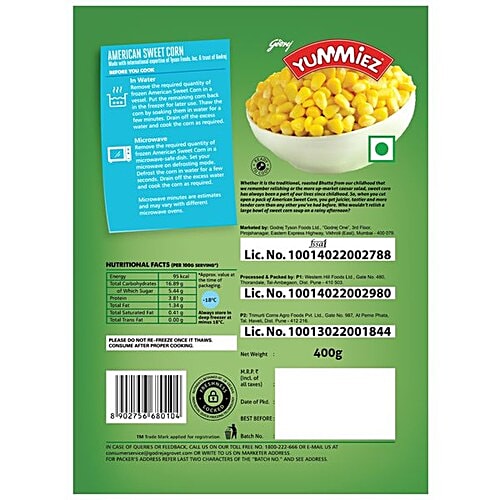 Yummiez American Sweet Corn, 400 g Pouch 