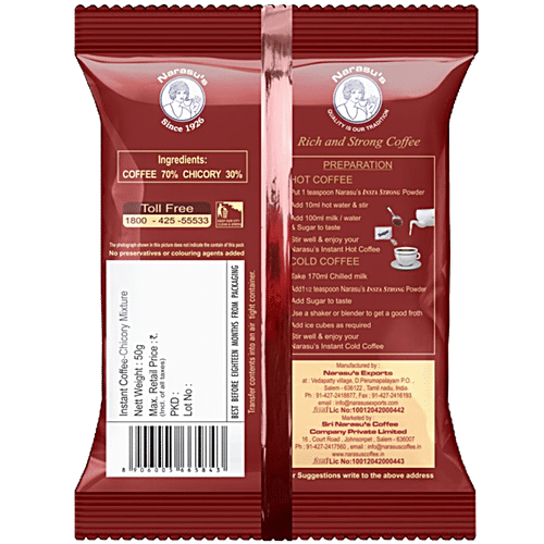 Narasus Coffee - Instant, Insta Strong, 50 g Pouch Rich & Strong