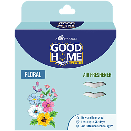 Good Home Air-Freshener Floral For Bathrooms, Suitcases, Cupboards, Shoe Racks | Long-Lasting Fragrance, 75 g With Improved Longer Lasting Fragrance